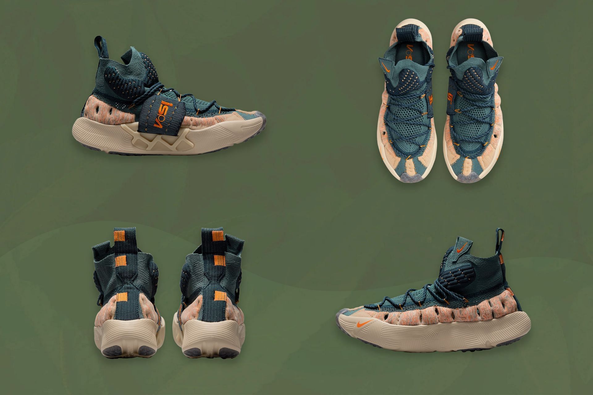 Upcoming Nike ISPA Sense Flyknit Blue Orange sneakers serving an energetic and electric look (Image via Sportskeeda)